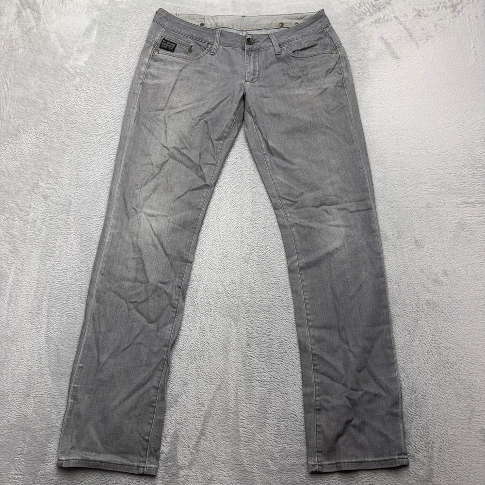 G-Star Raw Jeans Women 33 Grey Straight Leg Low Rise Denim Utility Casual